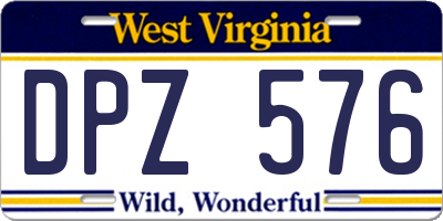 WV license plate DPZ576