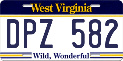 WV license plate DPZ582