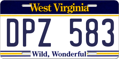 WV license plate DPZ583