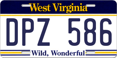 WV license plate DPZ586