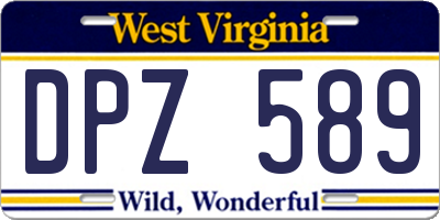 WV license plate DPZ589