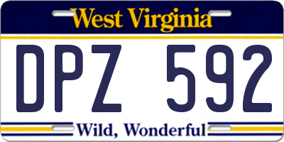 WV license plate DPZ592