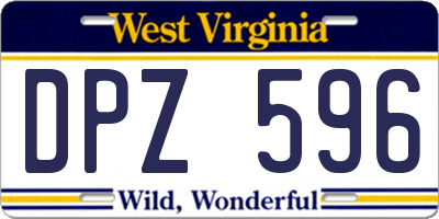 WV license plate DPZ596