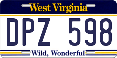 WV license plate DPZ598