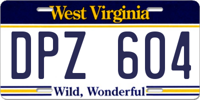 WV license plate DPZ604