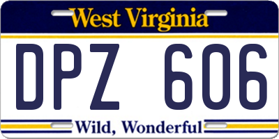 WV license plate DPZ606
