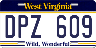 WV license plate DPZ609