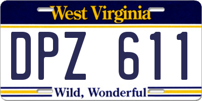 WV license plate DPZ611