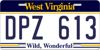 WV license plate DPZ613
