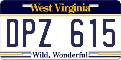 WV license plate DPZ615