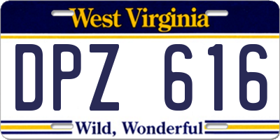 WV license plate DPZ616