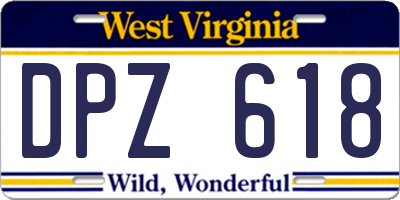 WV license plate DPZ618