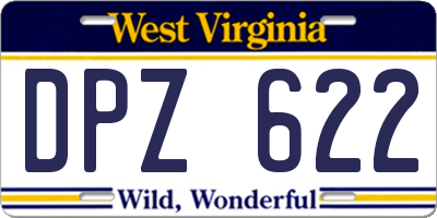 WV license plate DPZ622