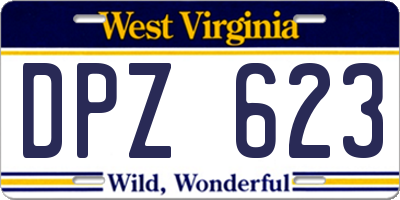 WV license plate DPZ623