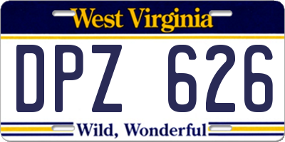 WV license plate DPZ626