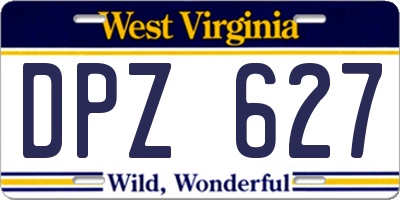 WV license plate DPZ627