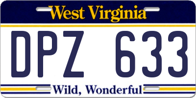 WV license plate DPZ633