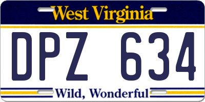 WV license plate DPZ634