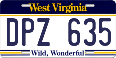 WV license plate DPZ635