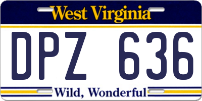WV license plate DPZ636