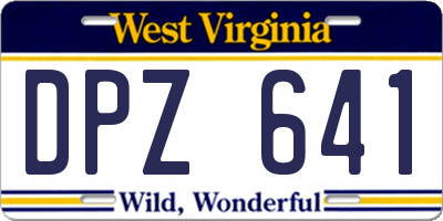 WV license plate DPZ641
