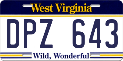 WV license plate DPZ643
