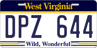 WV license plate DPZ644