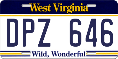 WV license plate DPZ646