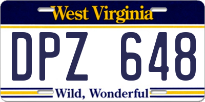 WV license plate DPZ648