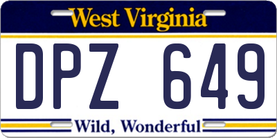 WV license plate DPZ649