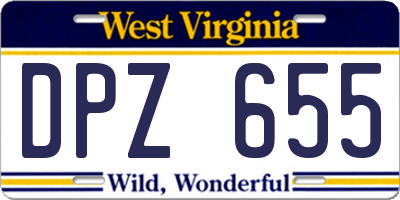 WV license plate DPZ655