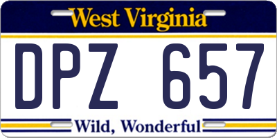 WV license plate DPZ657