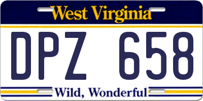 WV license plate DPZ658