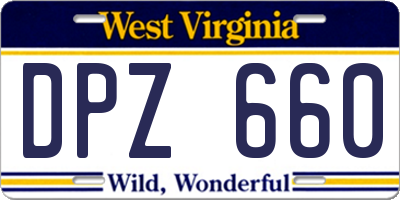WV license plate DPZ660