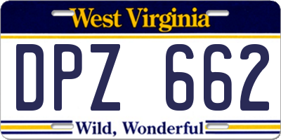 WV license plate DPZ662