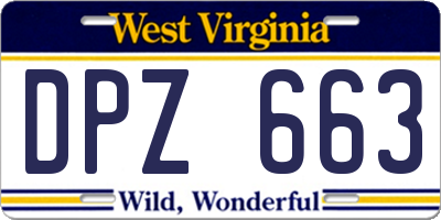 WV license plate DPZ663