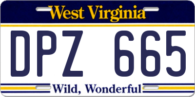 WV license plate DPZ665