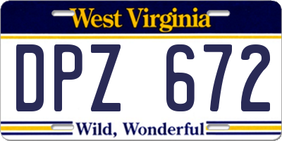 WV license plate DPZ672