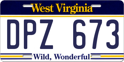 WV license plate DPZ673