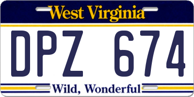 WV license plate DPZ674