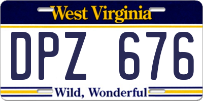 WV license plate DPZ676