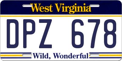 WV license plate DPZ678