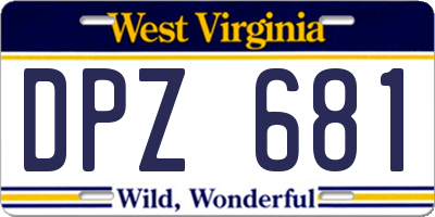 WV license plate DPZ681