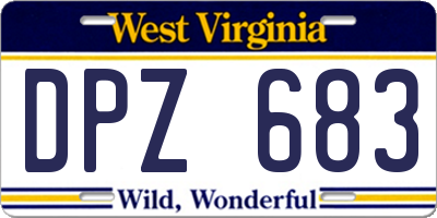 WV license plate DPZ683
