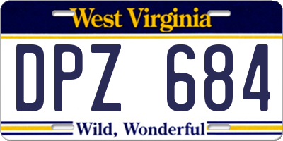 WV license plate DPZ684