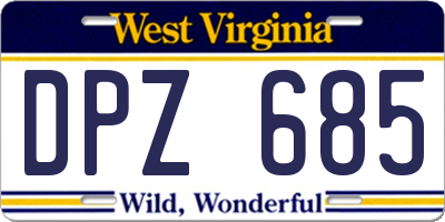 WV license plate DPZ685