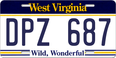 WV license plate DPZ687