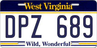 WV license plate DPZ689