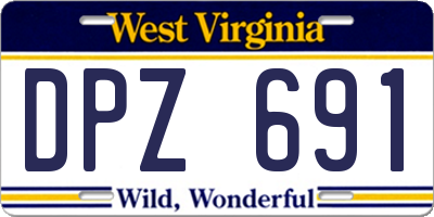 WV license plate DPZ691