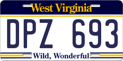 WV license plate DPZ693